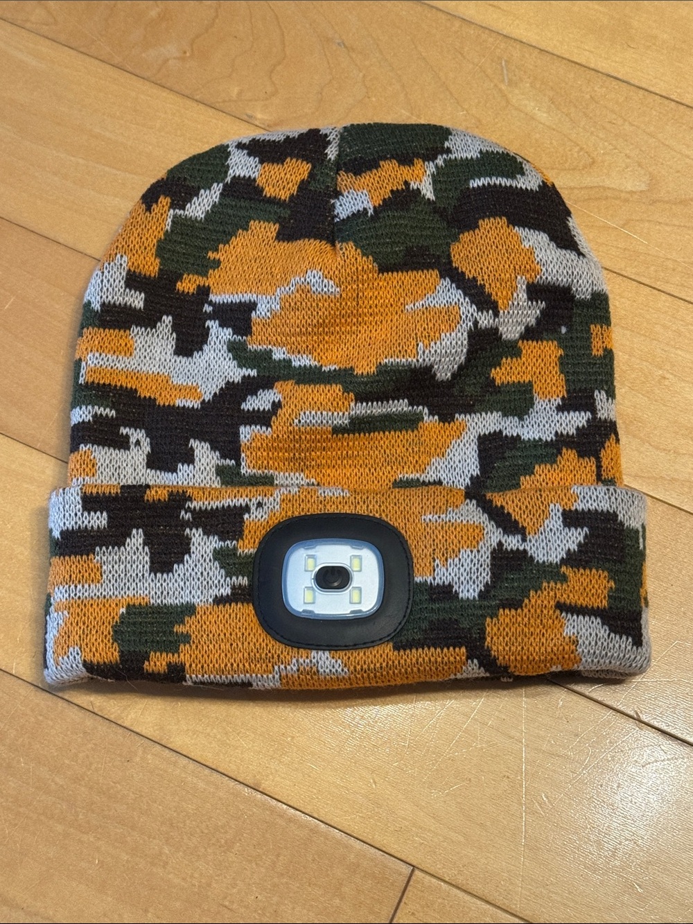 Digital Camo Beanie Hat with Built-In Light
